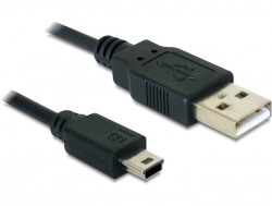 Kabel, USB 2.0 A Stecker an USB mini B Stecker (5pin), 0,7m , Delock® [82396]
