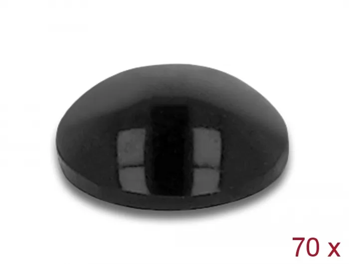 Gummifüße rund selbstklebend 8 x 3 mm 70 Stück schwarz, Delo