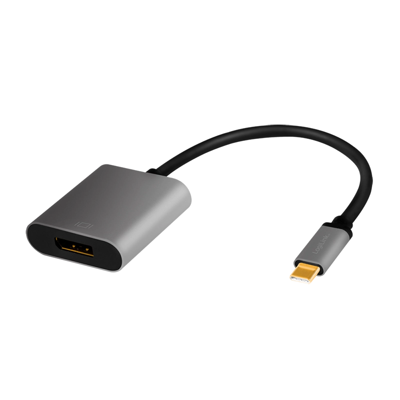 USB 3.2 Gen1 Type-C-Adapter, C/M zu DP/F, 4K,Alu,schwarz/grau,0,15 m