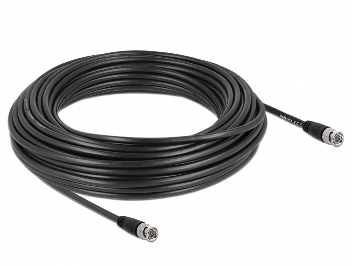 Kabel BNC Stecker an BNC Stecker, schwarz, 20 m, Delock® [80087]