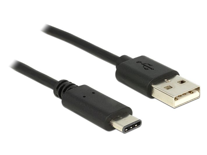 USB Kabel 2.0, USB-C™ Stecker an USB 2.0 A Stecker, schwarz, 1m, Delock® [83600]