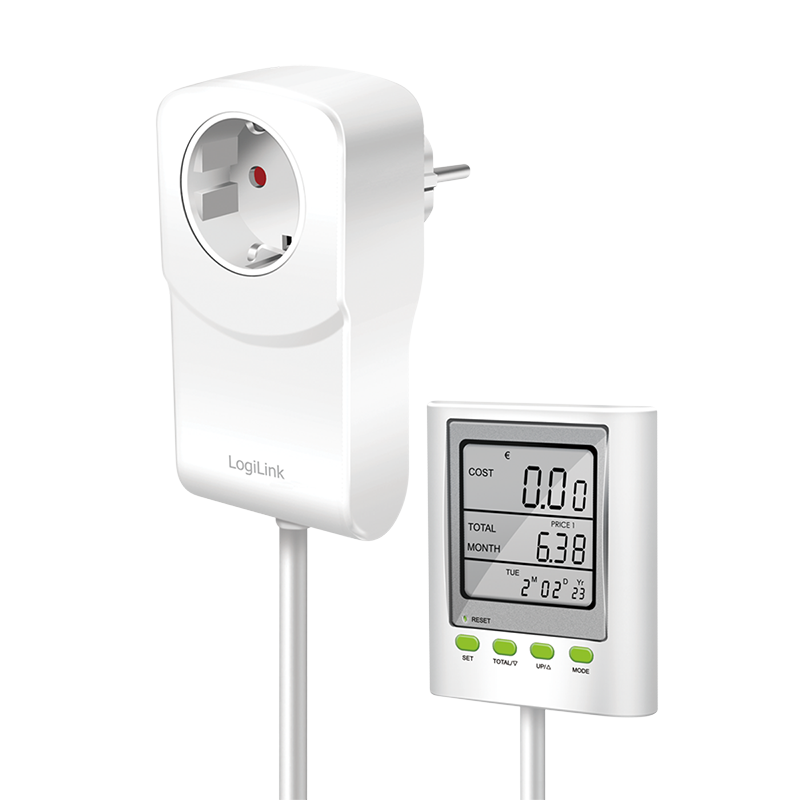 Energiekosten-Messgerät mit CO2-Emissionsberechnung &Verlängerungskabel