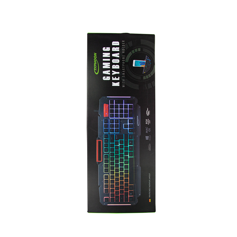 Gaming-Tastatur mit Regenbogenfarben-Hintergrundbeleuchtung