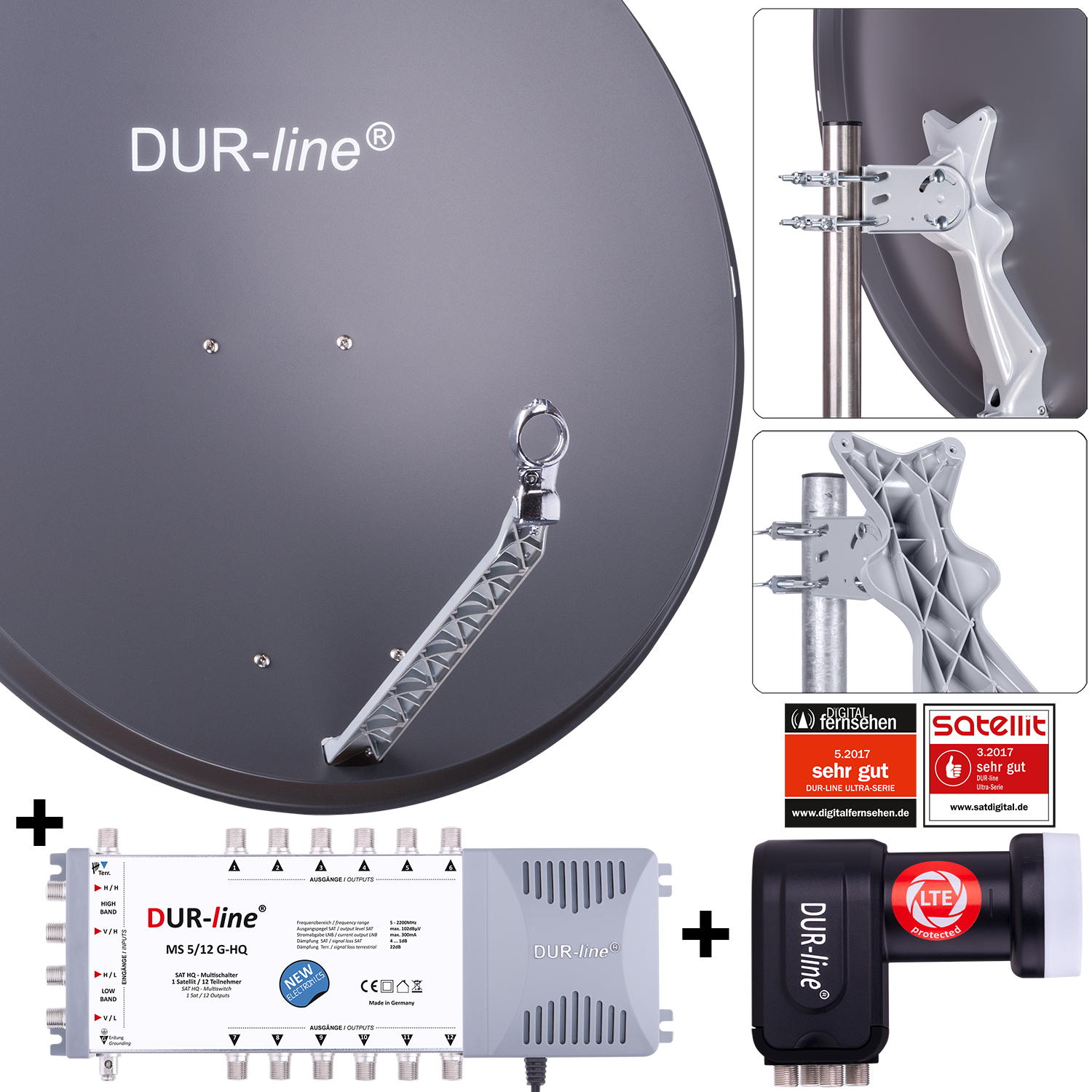 DUR-line Select 85/90 A + MS5/12 + LNB - 12 Teilnehmer Set