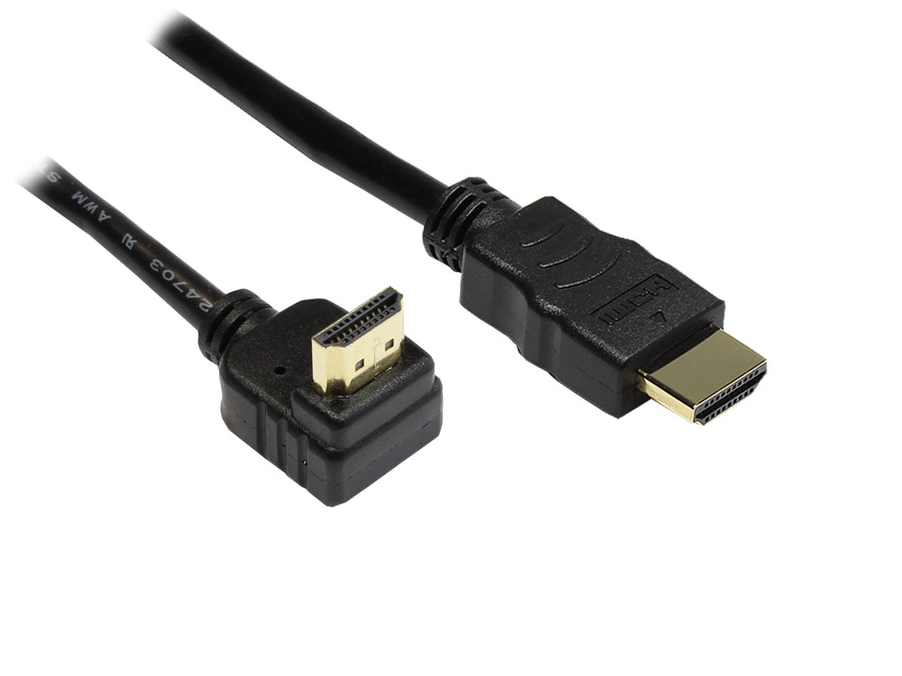 High-Speed-HDMI®-Kabel mit Ethernet, Winkelstecker oben, ver