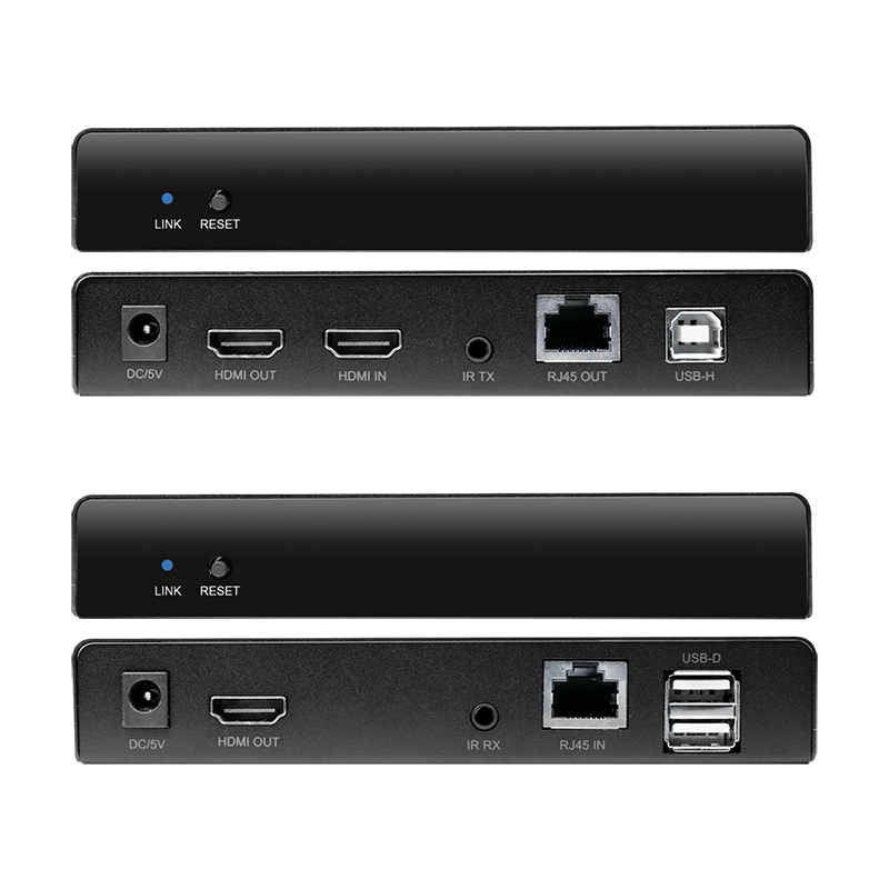 HDMI-Extender-Set über LAN, KVM, 2x USB-A, 1080p, HDCP, IR, Loop Out