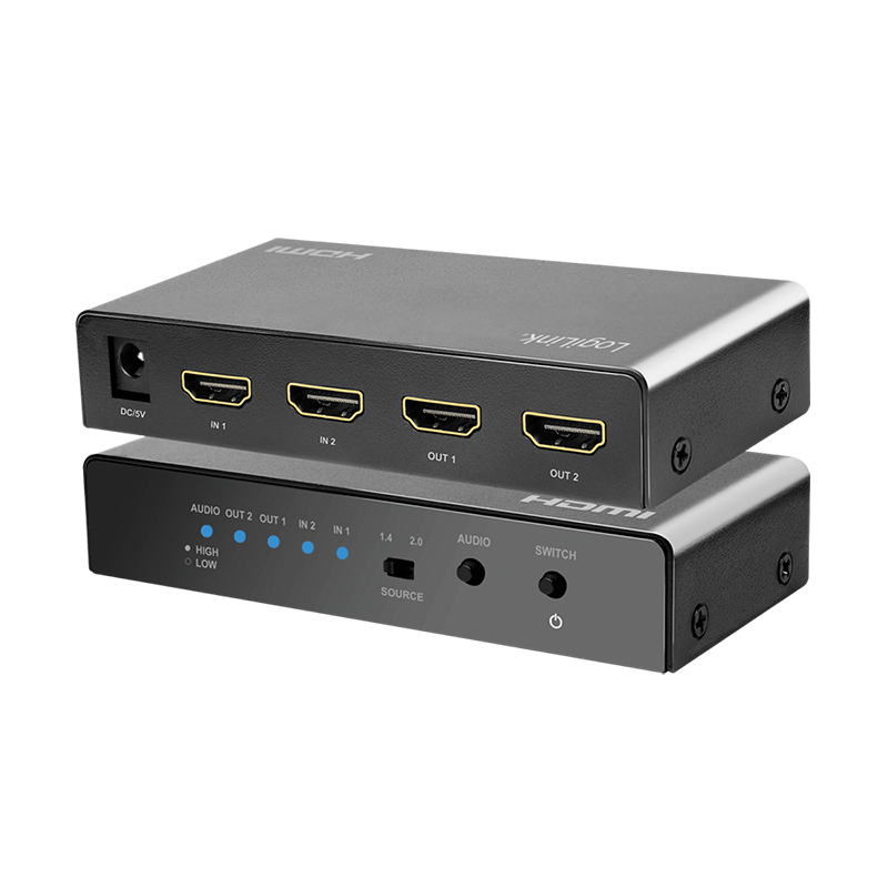 HDMI-Switch, 2x2-Port, bidirekt, 4K/60 Hz, EDID, HDCP, HDR, Downscaler