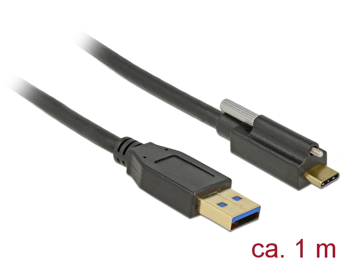 Kabel SuperSpeed USB 10 Gbps (USB 3.1 Gen. 2) Typ-A Stecker an USB Type-C™ Stecker mit Schraube oben