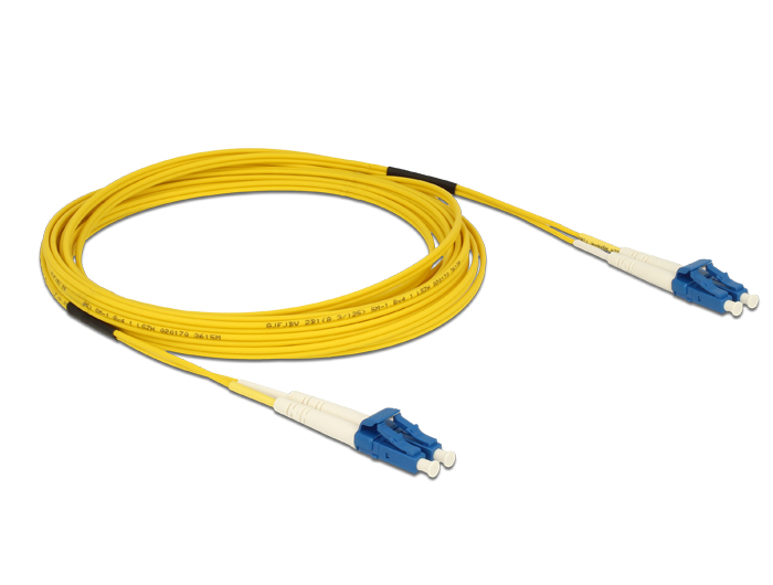 Kabel Lichtwellenleiter LC an LC Singlemode OS2, 5m, Delock® [84608]