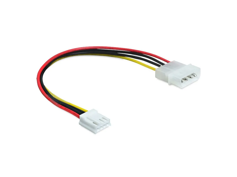 Anschlusskabel Power Molex 4 Pin Stecker an Floppy 4 Pin, 0,22m, Delock® [83184]