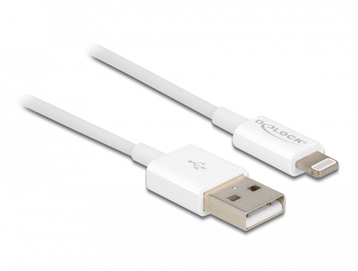 USB Daten- und Ladekabel für iPhone™, iPad™, iPod™ weiß 15 cm, Delock® [83001]