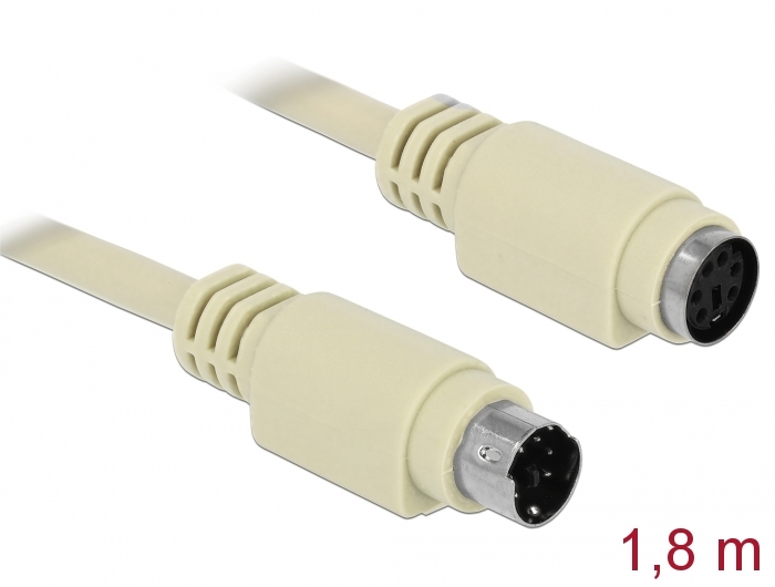 PS/2 Verlängerungskabel, beige, 1,8 m, Delock® [85805]