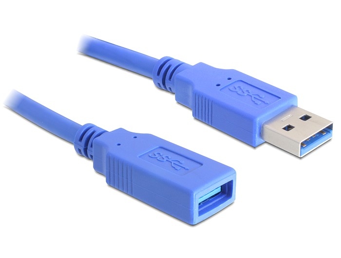 Verlängerungskabel USB 3.0 Typ-A Stecker an USB 3.0 Typ-A Buchse 1 m blau, Delock® [82538]