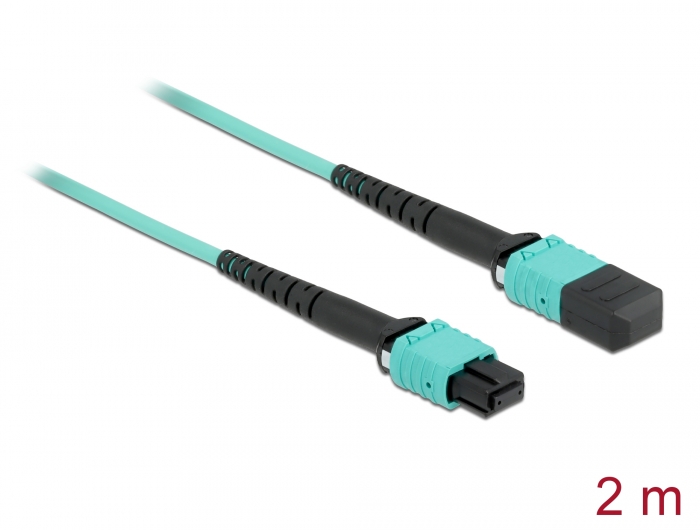 LWL Kabel MPO Buchse zu MPO Buchse 12 Fasern, Polarität A, Multimode OM4, 50/125 µm, 2 m, Delock® [8