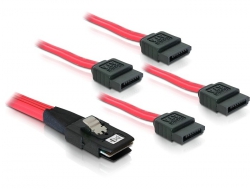 Kabel, mini SAS 36 Stecker zu 4x SATA 7pin (SFF 8087 - 4x SATA) 1m, Delock® [83074]
