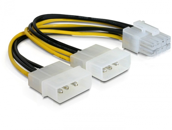Kabel PCI Express Stromversorgung 8pin an 2x 4pin Molex 5,25", Delock® [82397]