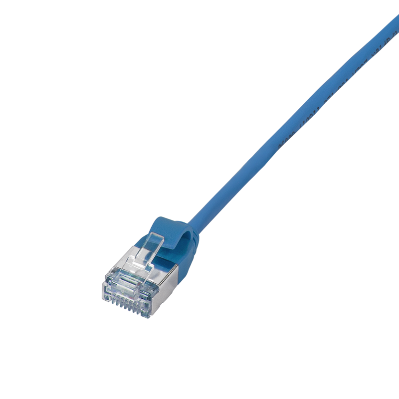 Patchkabel SlimLine, Ultraflex, Cat.6A, U/FTP, blau, 0,3 m