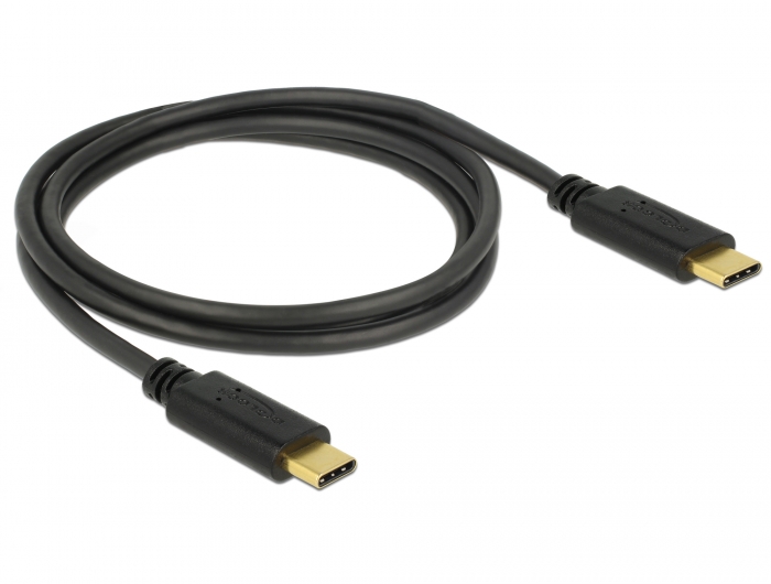 USB 2.0 Kabel Type C™ zu Type C™, 5A E-Marker, schwarz, 1m, Delock® [83323]