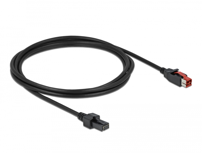 PoweredUSB Kabel Stecker 24 V zu 2 x 4 Pin Stecker 2 m für POS Drucker und Terminals, Delock® [85951