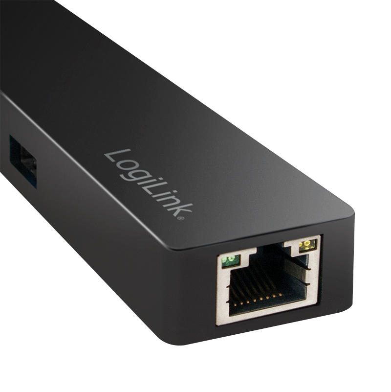 USB 3.2 Gen 1x1 USB-C 3-Port Hub, mit Gigabit Adapter