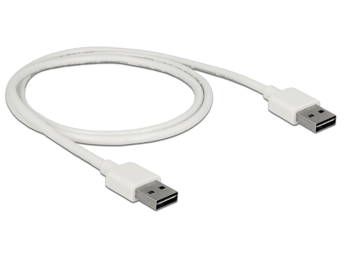Kabel EASY-USB 2.0 Typ-A Stecker an EASY-USB 2.0 Typ-A Stecker, weiß, 1 m, Delock® [85193]