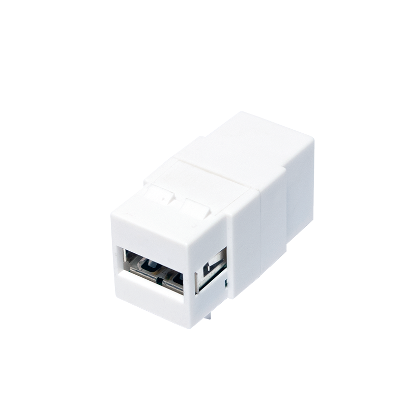 USB 2.0 Keystone-Verbinder, A/F zu USB-B/F, weiß