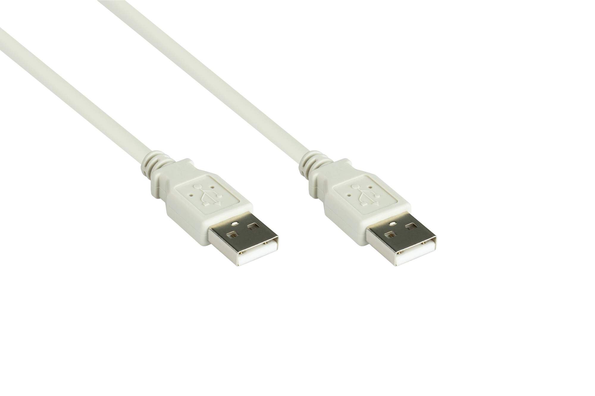 Anschlusskabel USB 2.0 Stecker A an Stecker A, grau, 1m, Good Connections®