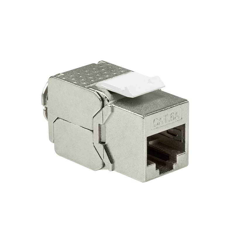 Cat.6A Keystone Buchse STP 22-26 AWG, werkzeuglos, 16 mm breit Cat.6A Keystone Buchse STP 22-26 AWG, werkzeuglos, 16 mm breit