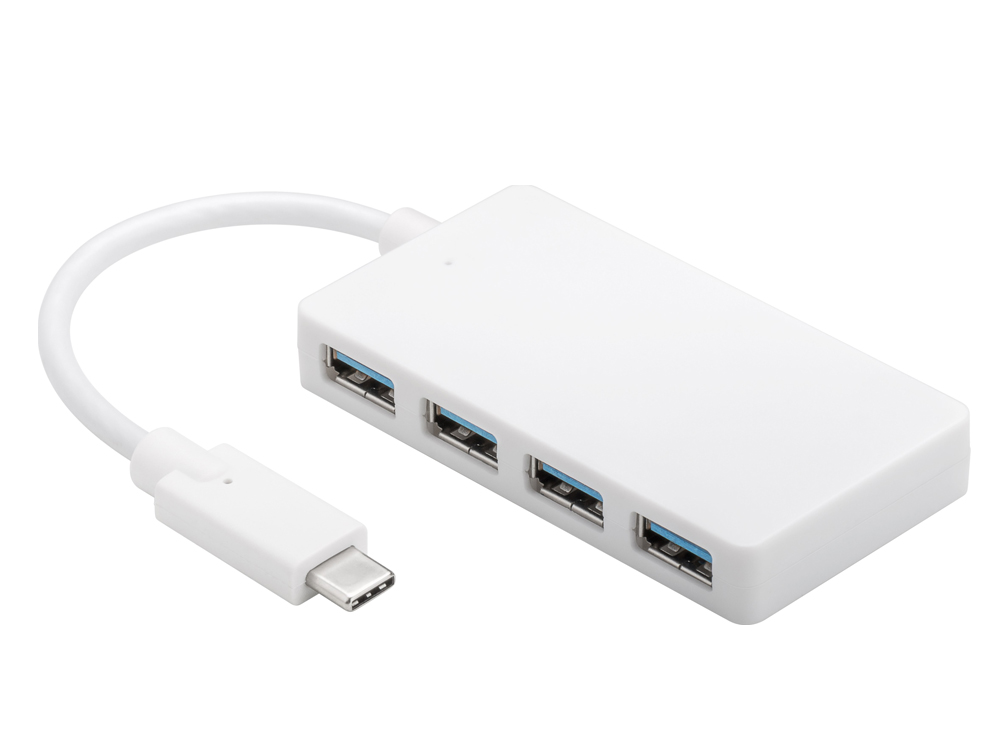 USB-C Multiport Adapter, USB-Hub, USB-C Stecker an 4x USB 3.