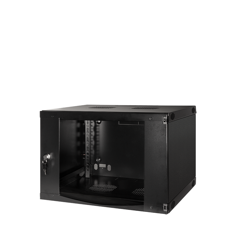 19" Wandschrank 6HE 540 x 450 mm, unmontiert, schwarz