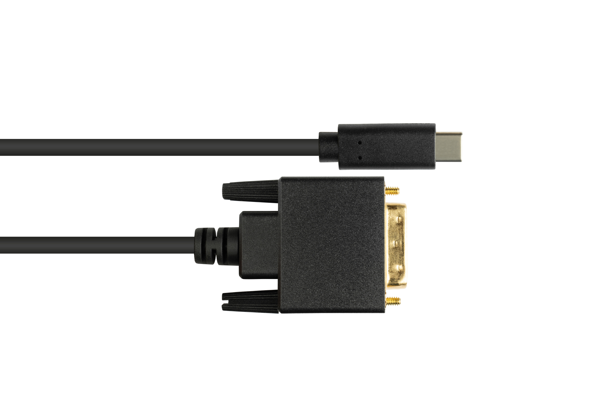 Adapterkabel USB-C™ Stecker an DVI 24+1 Stecker, CU, schwarz, 2m, Good Connections®