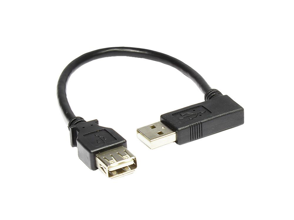 Verlängerung USB 2.0 Stecker A 90° nach rechts abgewinkelt an Buchse A, 0,30m, Good connections®