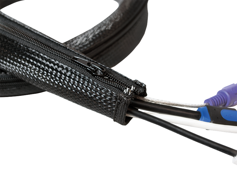 Kabelschlauch mit Reißverschluss, AD: 50 mm, schwarz, 2 m