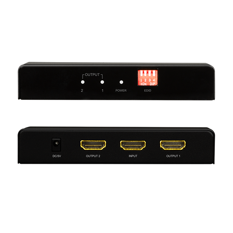 HDMI-Splitter, 1x2-Port, 4K/60 Hz, HDCP, EDID, HDR, CEC, Downscaler