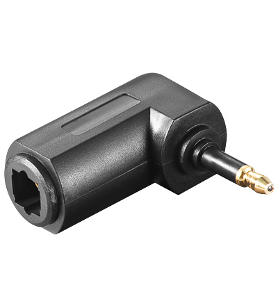 Adapter Toslink Buchse an 3,5mm Mini Winkelstecker, schwarz, Good Connections®