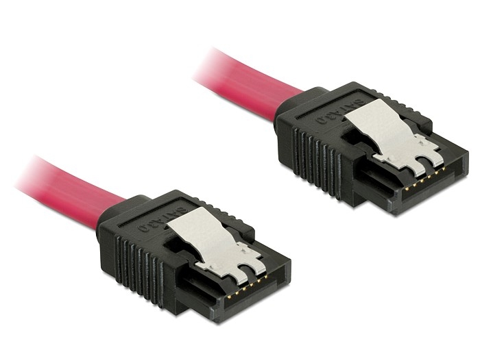 SATA 6 Gb/s Anschlusskabel mit Metallclip, 100cm, Delock® [82679]