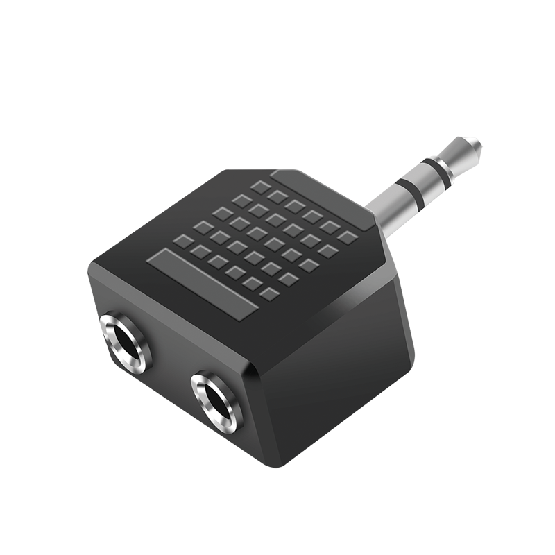 Audio-Adapter, 3,5 mm 3-Pin/M zu 2x 3,5 mm 3-Pin/F, schwarz