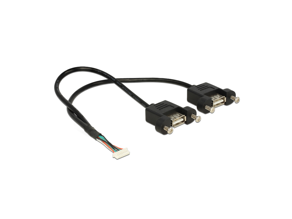 Kabel USB 2.0 Pfostenbuchse 1,25 mm Pitch 8 Pin an 2x USB 2.0 Typ A Buchse zum Einbau 25 cm für Inte