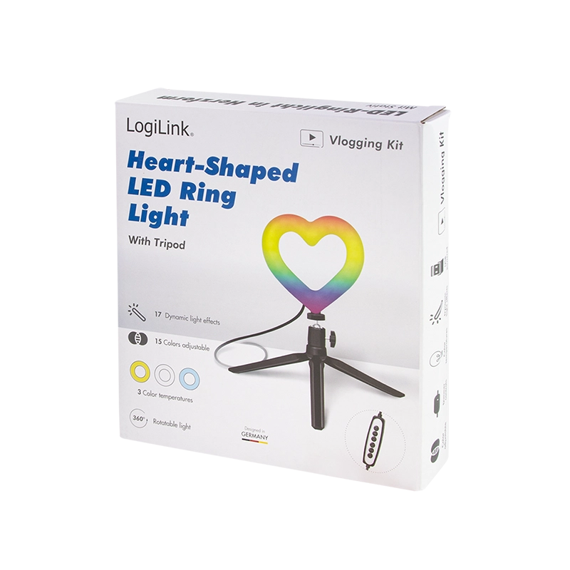 Herzform-LED-Stativ mit Beleuchtungssteuerung, RGB