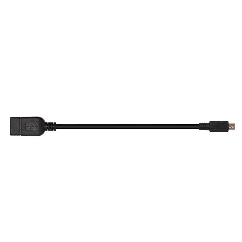 USB 2.0-Adapter, Micro-USB/M zu USB-A/F, OTG, schwarz, 0,2 m