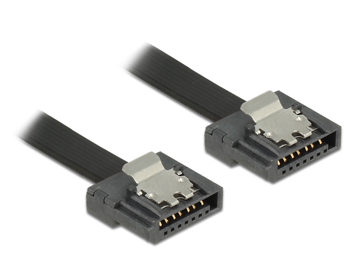 Kabel SATA FLEXI 6 Gb/s 20 cm schwarz Metall, Delock® [83839]