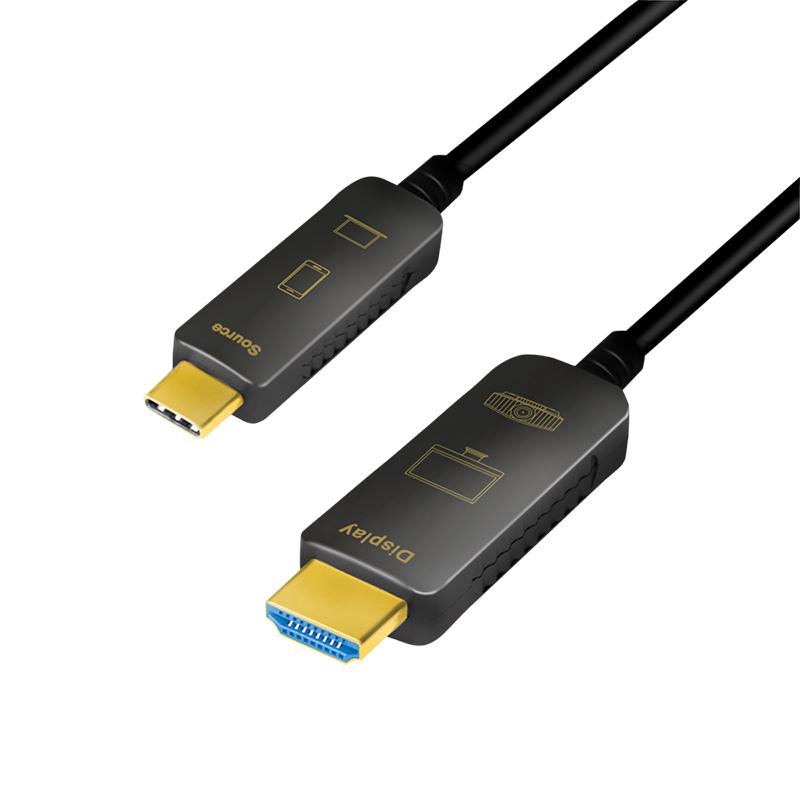 USB Type-C Kabel, C/M zu HDMI/M, 4K/60 Hz, AOC, schwarz, 20m