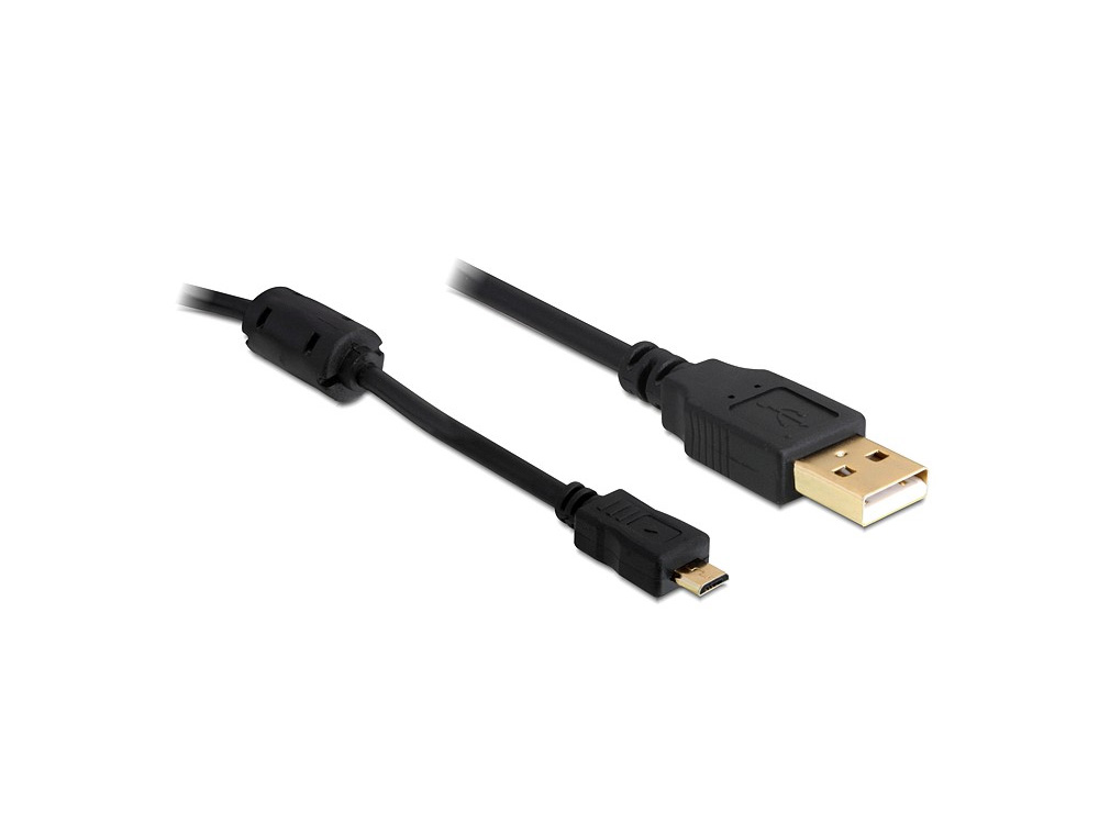 Anschlusskabel, USB 2.0, Stecker A zu micro Stecker B, schwarz, 1m, Delock® [82299]