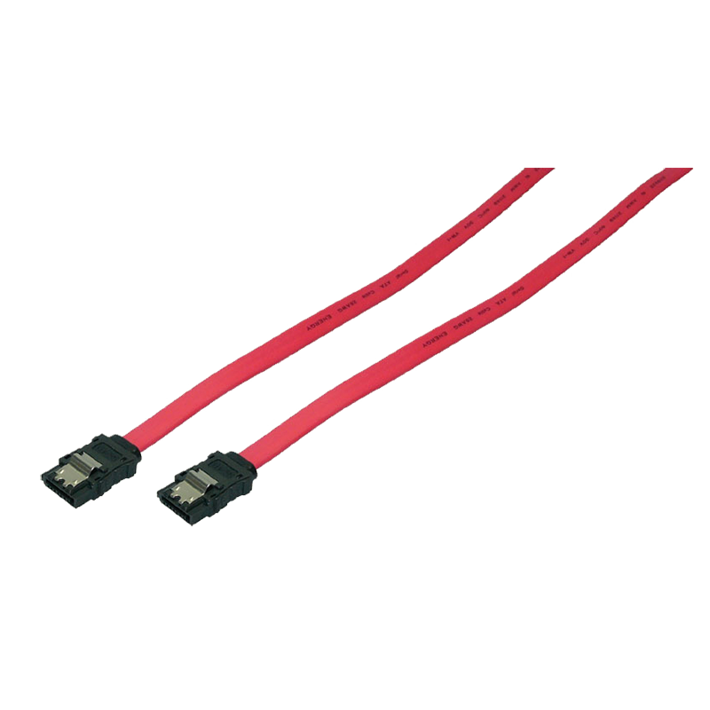 SATA-Kabel, SATA/M zu SATA/M, 6 Gbit/s, Sicherungslasche, rot, 0,3 m