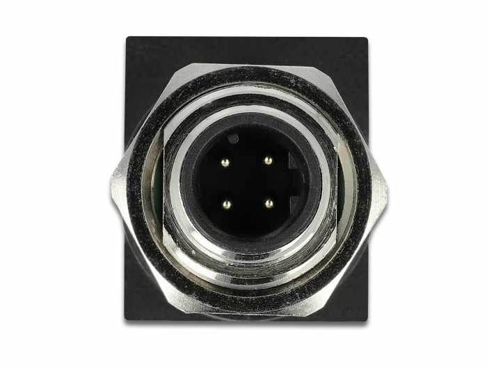 Netzwerkadapter M12 4 Pin D-kodiert Stecker an RJ45 Buchse, Delock® [66313]