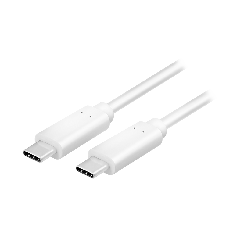 USB 3.2 Gen2 Type-C Kabel, C/M zu C/M, E-mark, PD, 4K/60 Hz, weiß, 1 m