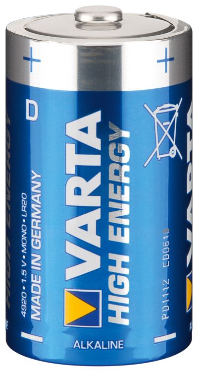 Varta® Batterie, High Energy (Alkaline), LR20 (D), 1,5V, 1er Pack in Folie