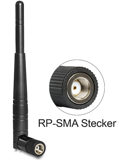 WLAN Antenne RP-SMA 802.11 a/b/g/n 3 dBi omnidirektional Gel