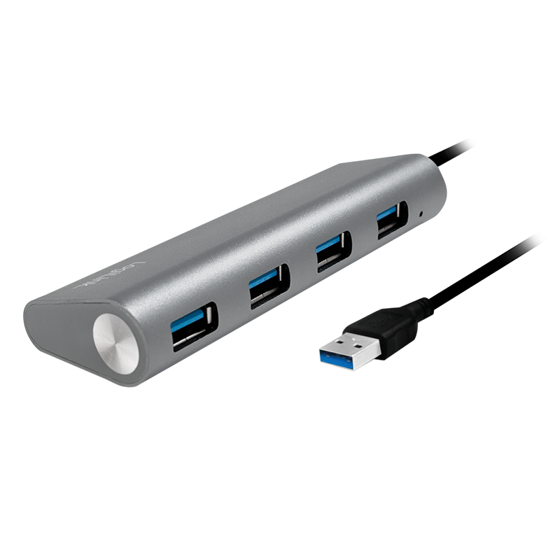 USB 3.0, 4-Port Hub, mit Aluminiumgehäuse