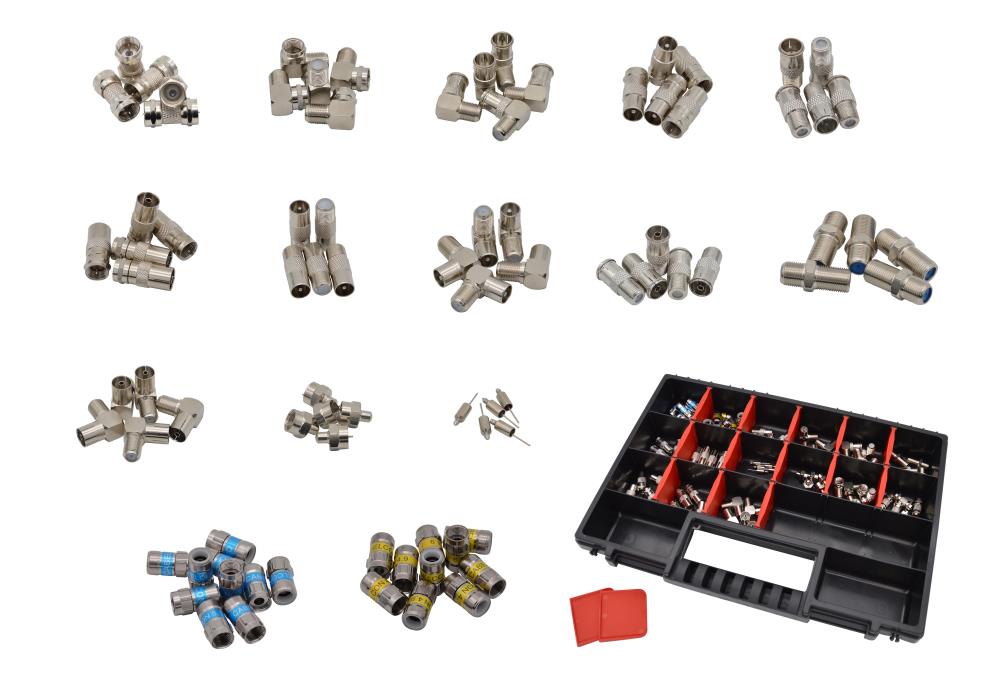 80 teiliges Adapter & F-Stecker Installations Set